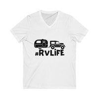 RV Life TEE V-Neck  Unisex Jersey Short Sleeve V-Neck Tee