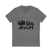 RV Life TEE V-Neck  Unisex Jersey Short Sleeve V-Neck Tee