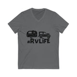 RV Life TEE V-Neck  Unisex Jersey Short Sleeve V-Neck Tee