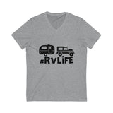 RV Life TEE V-Neck  Unisex Jersey Short Sleeve V-Neck Tee