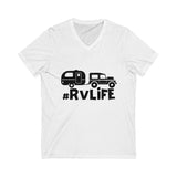 RV Life TEE V-Neck  Unisex Jersey Short Sleeve V-Neck Tee