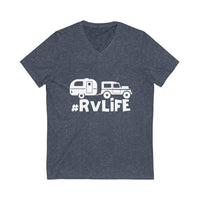 RV Life TEE V-Neck  Unisex Jersey Short Sleeve V-Neck Tee